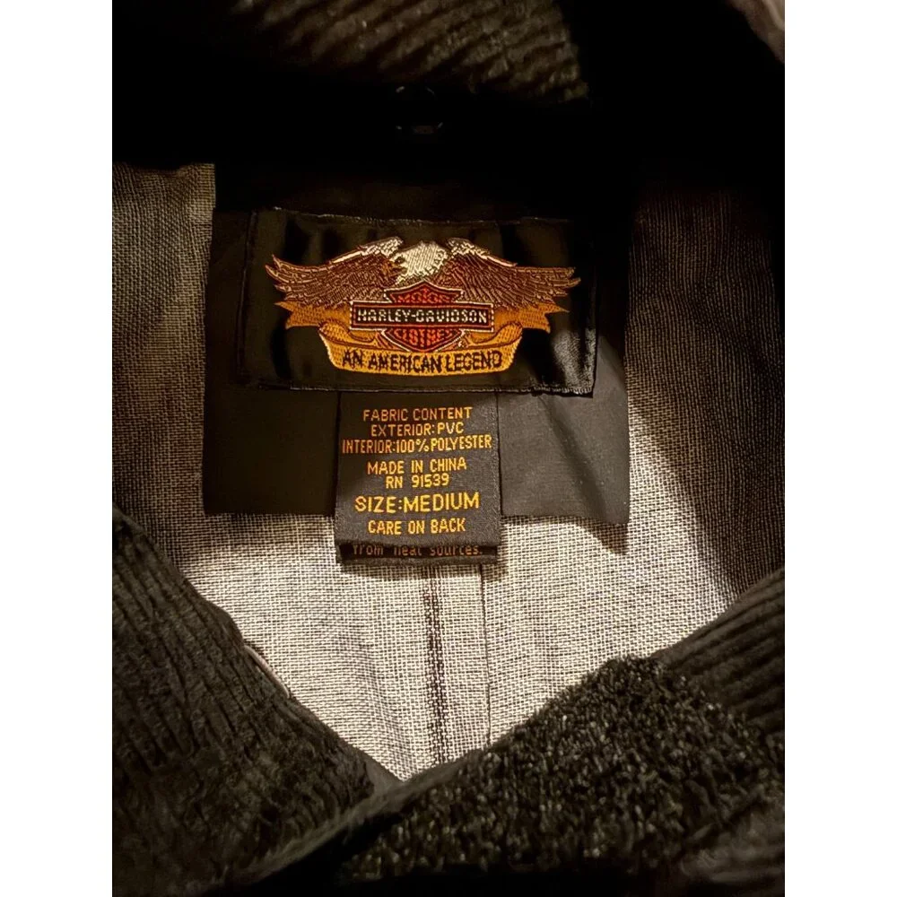 Vintage Harley Davidson Rain Suit Mens M 1 Piece Zip Snap Front
